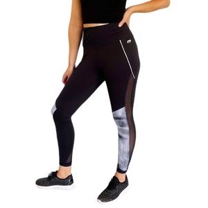 Marika black gray mesh cut out athletic workout leggings size small